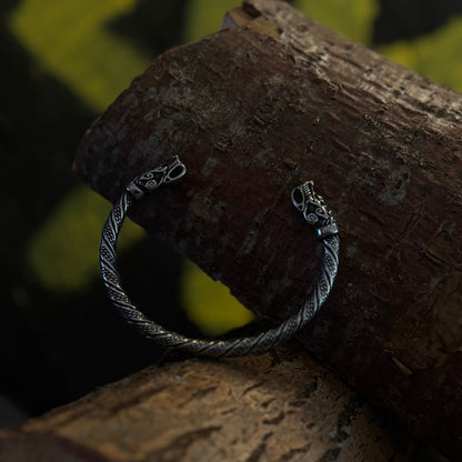 Fenrir Bracelet by RavenRitual – Viking wolf motif stainless steel bracelet