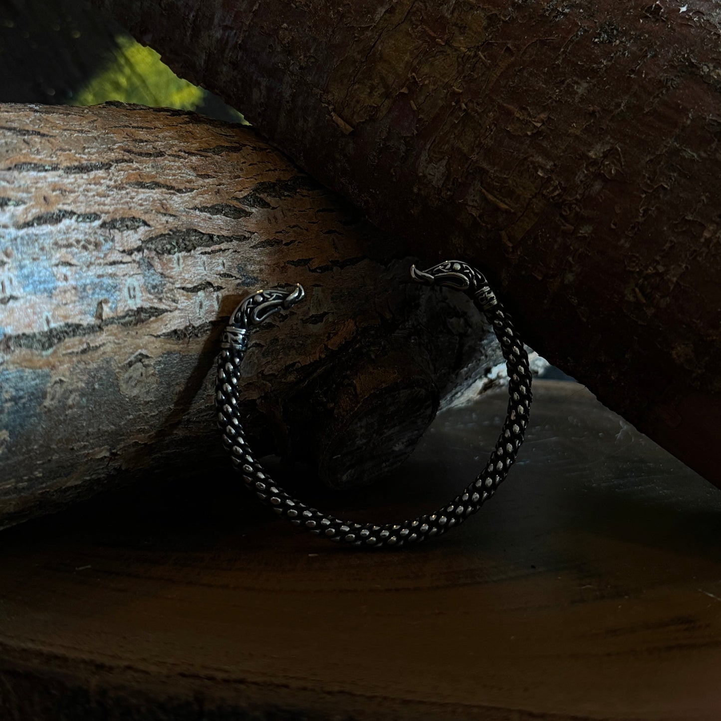 Jörmungandr Bracelet by RavenRitual – torc style Viking stainless steel bracelet