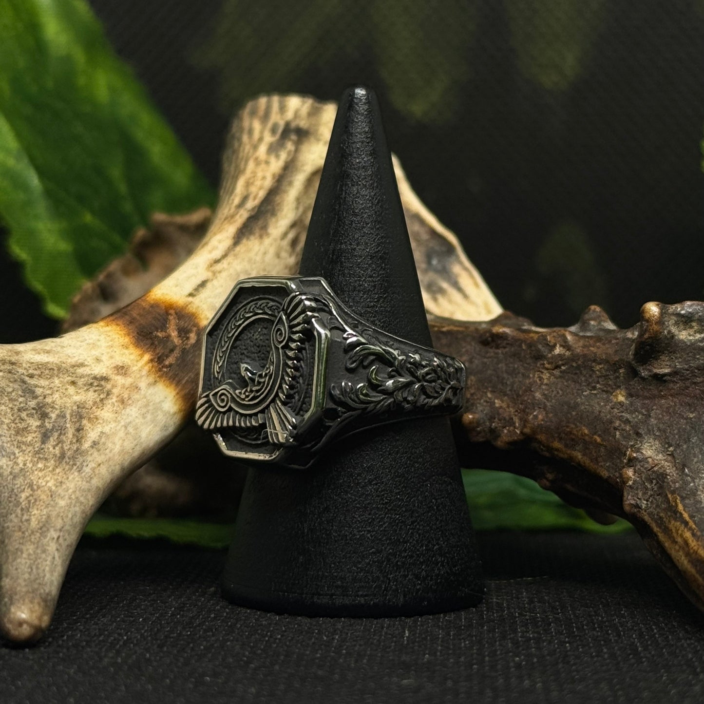 Raven Ring by RavenRitual – Viking raven motif stainless steel ring