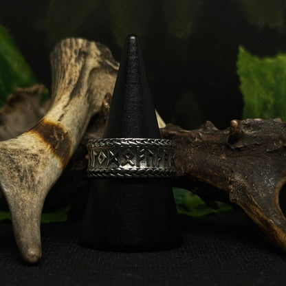 Rune Ring by RavenRitual – stainless steel ring engraved with Norse runes